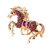Wealth Horse Car Keyring Rhinestones-Encrusted 3D Zodiac Horse Design Key Chain Metal Charm Bags Keyring