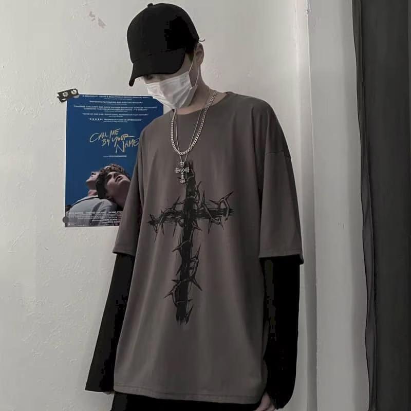 Men T Shirts Autumn Men Clothes Anime Casual Short sleeved Plus Size Y2K T-Shirt Harajuku Streetwear Academia Hip Hop Tee Tops