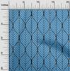 oneOone Cotton Flex Medium Blue Fabric Geometric Ogee Sewing Fabric By The Yard Printed Diy Clothing Sewing Supplies 40 Inch
