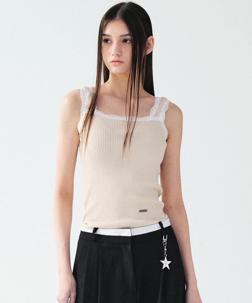 Nigaennikol Lace Knit Sleeveless_Beige