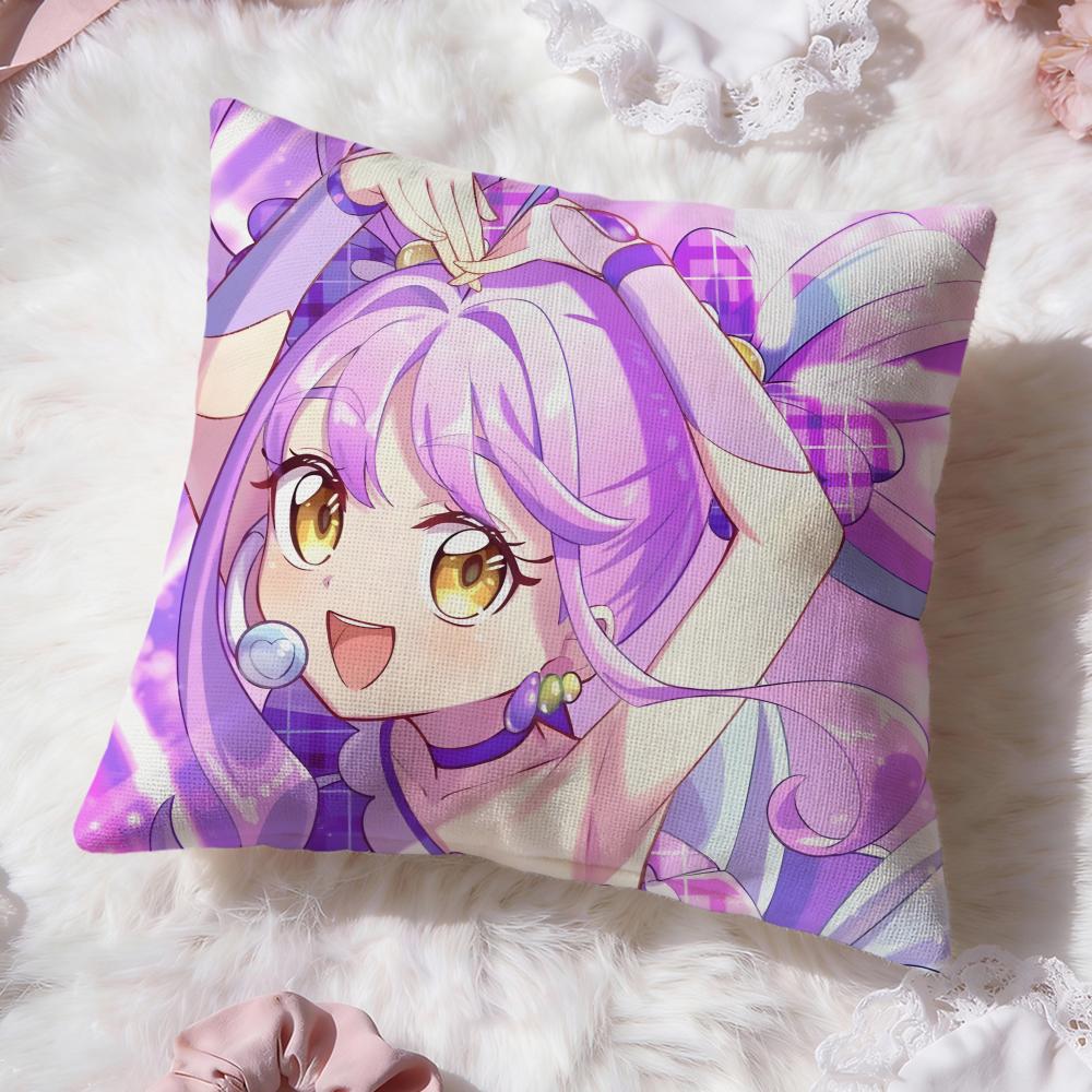 y-You and Idol Pretty Cure Cushion Cover Premium Comfort Reversible Pillow Cove -Two in One Design for Any Room & Car Interior