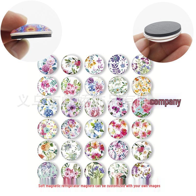 

Цветочные Личность Стеклянные Самоцветы Магнитные Наклейки на Холодильник