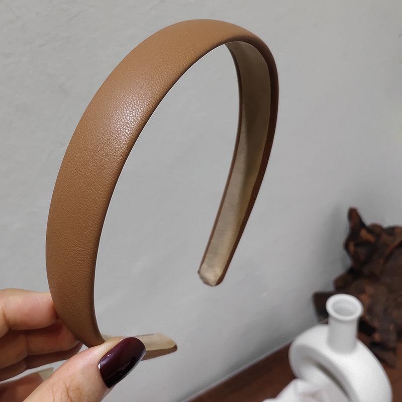 2pcs/lot 2cm Synthetic Leather Cloth Headband for Minimalist Women Shopping Headpiece Chic Simple Leather Head Hoop