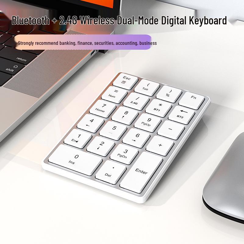 K23 Dual-Mode Wireless Mini Keyboard: Silent, Rechargeable, Bluetooth-Compatible for Computers and Laptops.