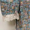 Japanisches Mori-Mädchen Frühling Herbst Damen Midikleid Rüschenkragen Blumendruck Patchwork Retro Kleid Vintage Baumwolle Leinen Stickerei Aushöhlen Kleid