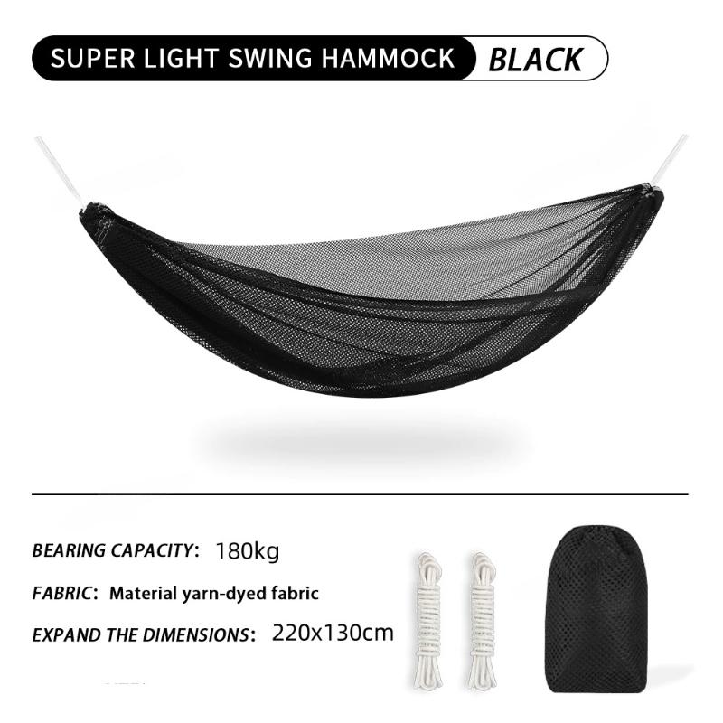 

Hiking Outdoor Duyan Ice Silk Hammock 180KG Camping Foldable Hammock Travel Hammock With Storage Bag чёрный
