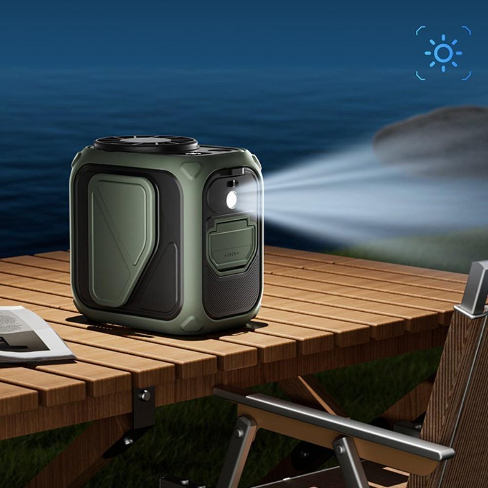 

Flashlight Outdoor Work Fan 6000mAh USB Portable Power Bank Mini Waist-mounted Fan Welding Site помаранчевий