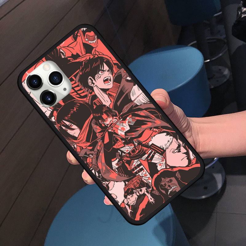 Attack On Titan Anime COMIC Phone Case For Iphone 7 8 12 11 XR XS Pro Max Mini Plus Soft Silicone Cover Shell Funda