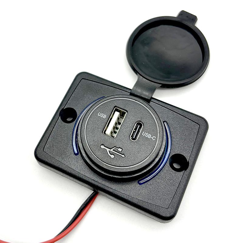 B21Pd Qc+Pd/ B21 A+C 3.1A Car Charger Dual Usb Adapter Round Shape Waterproof Soacket Power Adapter Switch For Car Truck Boat