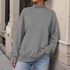 Women's Color Mock Neck Pullover Sweatshirt Loose Fit for Fall Winter