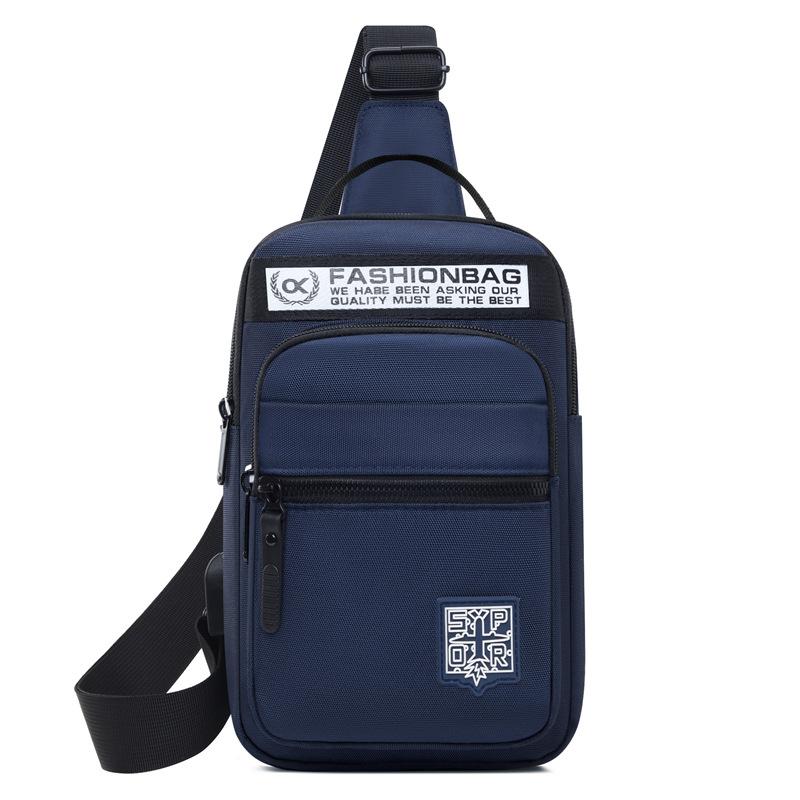 Breast bag men's high-end new single shoulder satchel casual fashion Oxford cloth chest bag outdoor sports lightweight backpack
