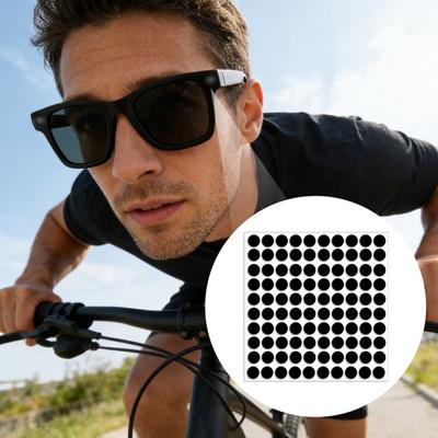 100 Stück Linsenaufkleber Vollabdeckung LED-Lichtblockierende Aufkleber für Smart Glasses Präzisionsgeschnittene Sichtschutz-Linsenfolie für Smart Glasses