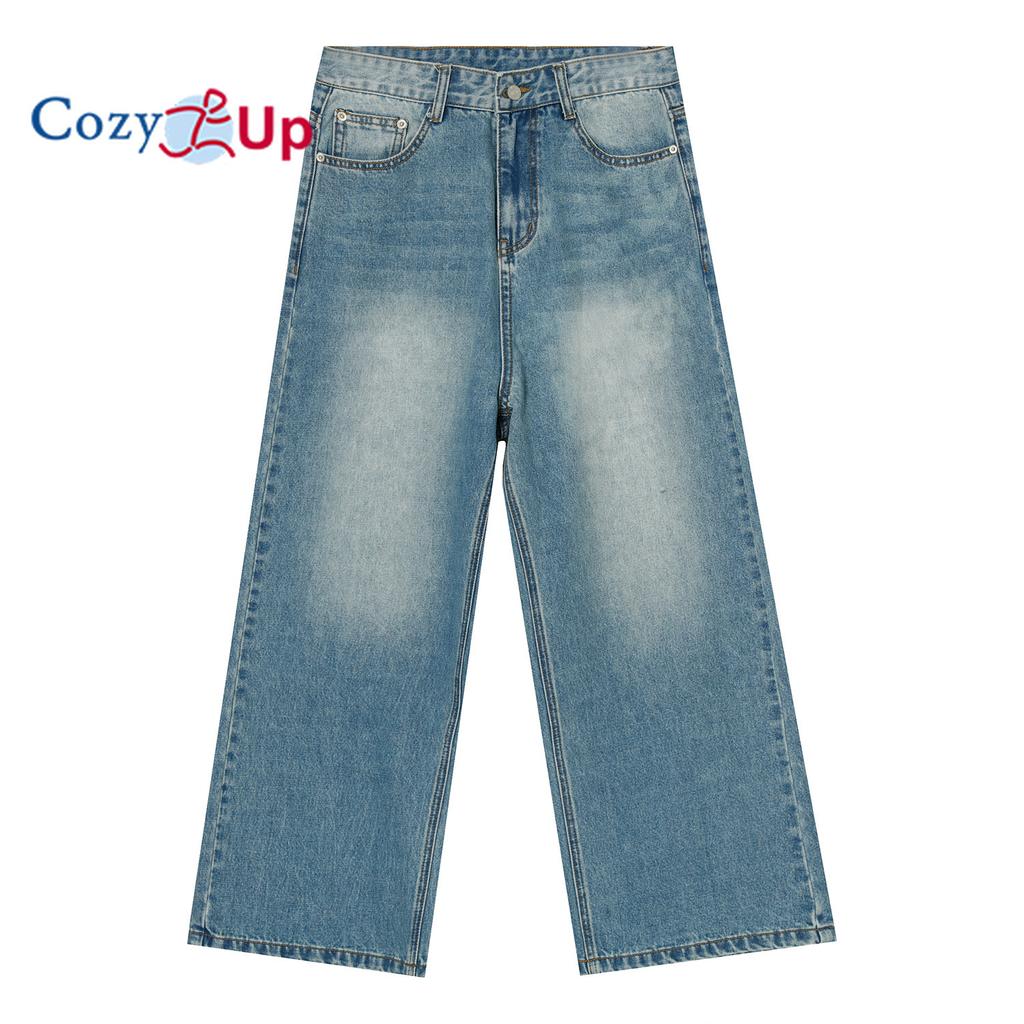 Cozy Up Herren Hip Hop Jean Jogger Loose Fit Streetwear Biker Baggy Jeans Hose Stilvolle bedruckte Cargo-Jeans