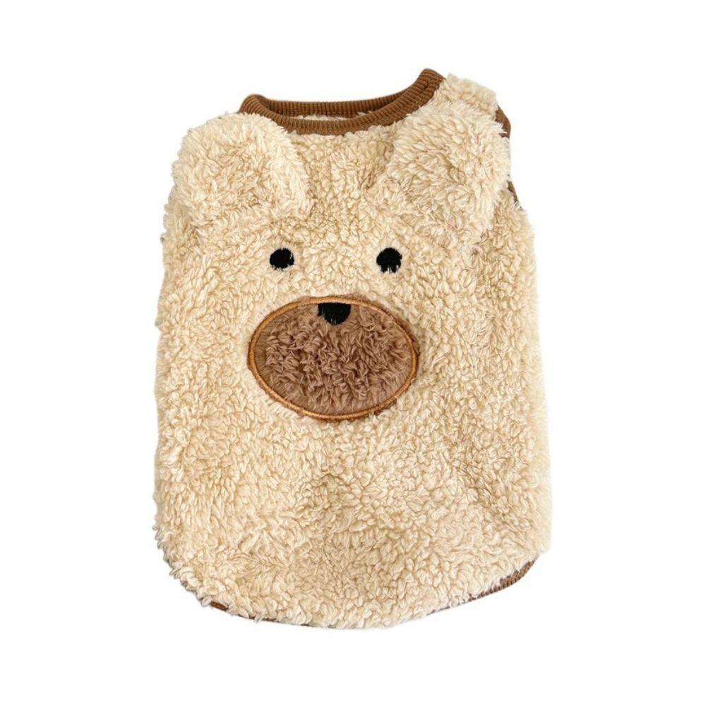 Polyester Dog Winter Coat Cute Puppy Bear Sweater Dog Pullover Plush Teddy Bear Vest  Indoor
