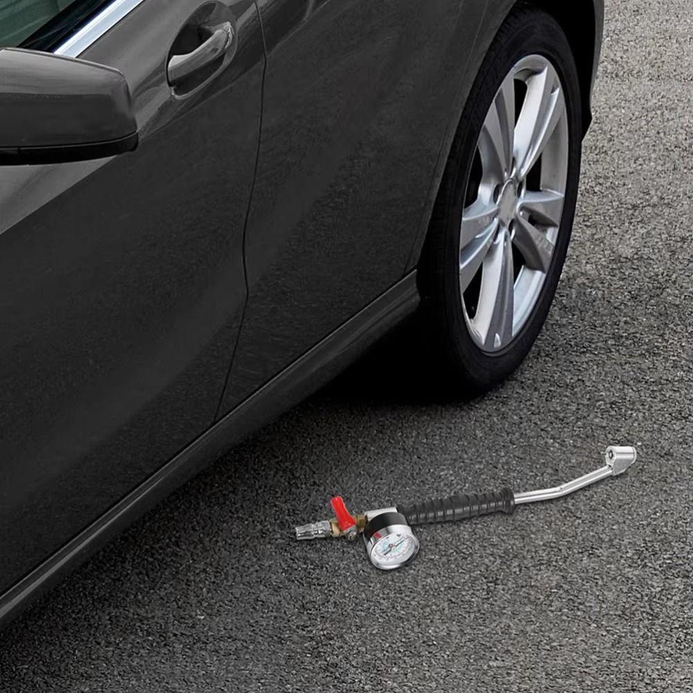 Hook Type Air Inflator Nozzle with Pressure Gauge Tire Chuck  Motorcycle Tire Inflation