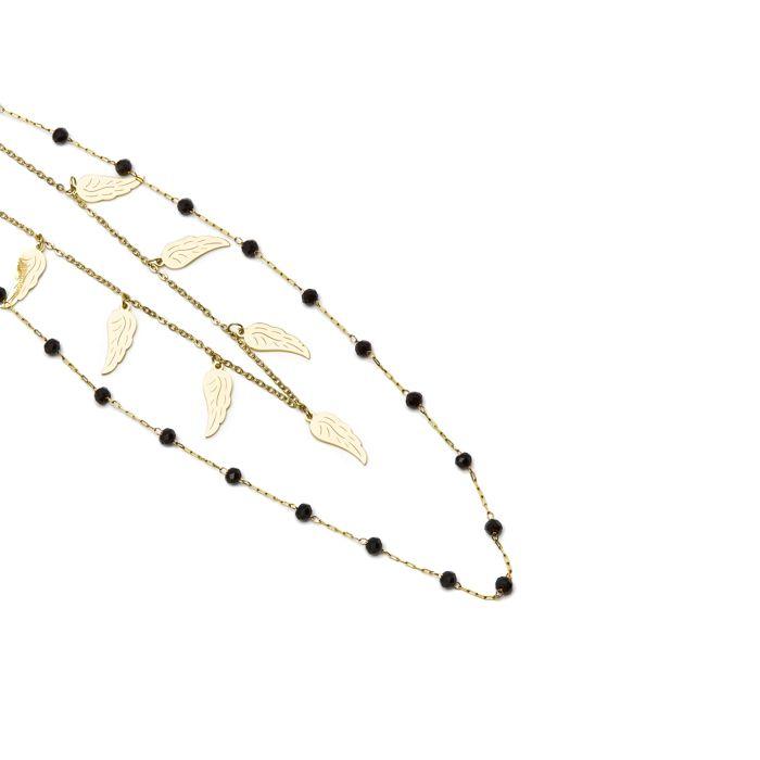 Collier d'onyx Luxenter fini en or jaune 18 carats - Omka