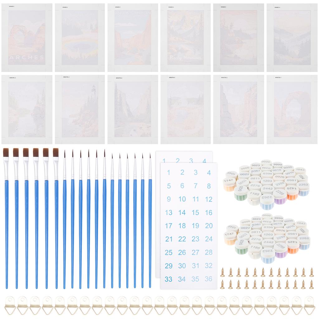 6/12Pc Paint by Number Kit Practical Adult Paint by Number Kit Canvas Digital Painting Set Digital Oil Painting Set for Beginner