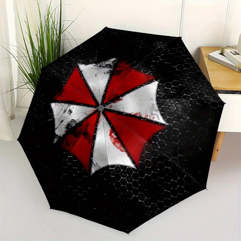 1pc Resident Evil Umbrella Corporation Logo Umbrella with Plastic Handle,Suitable for All Seasons Home Travel Outdoor UmbrellaM1016