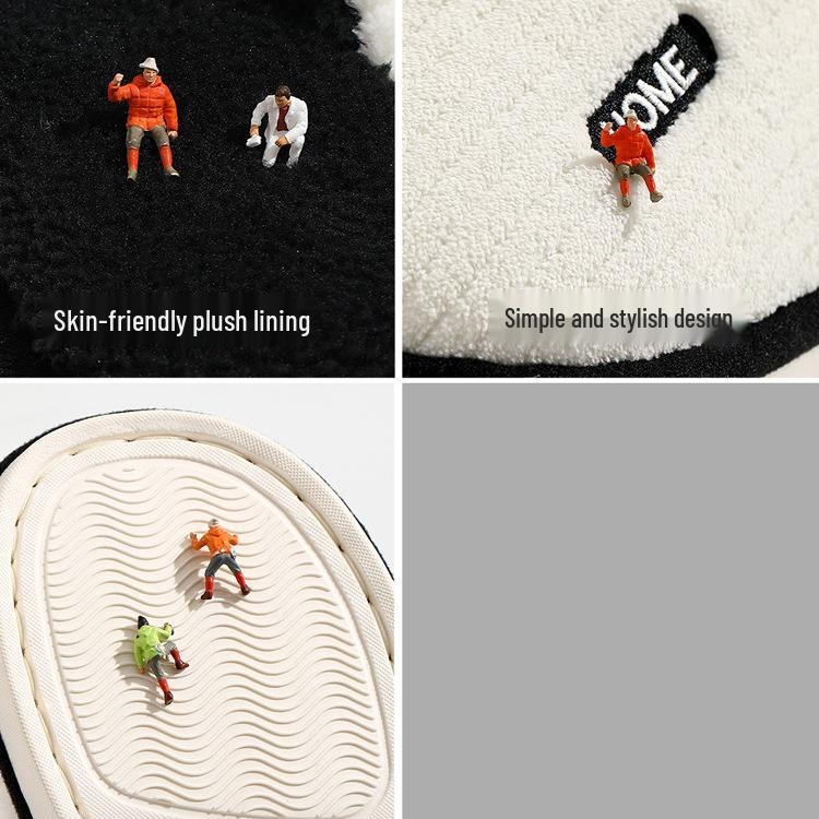 Men's Plush Non-slip Cotton Slippers for Autumn/Winter 2025