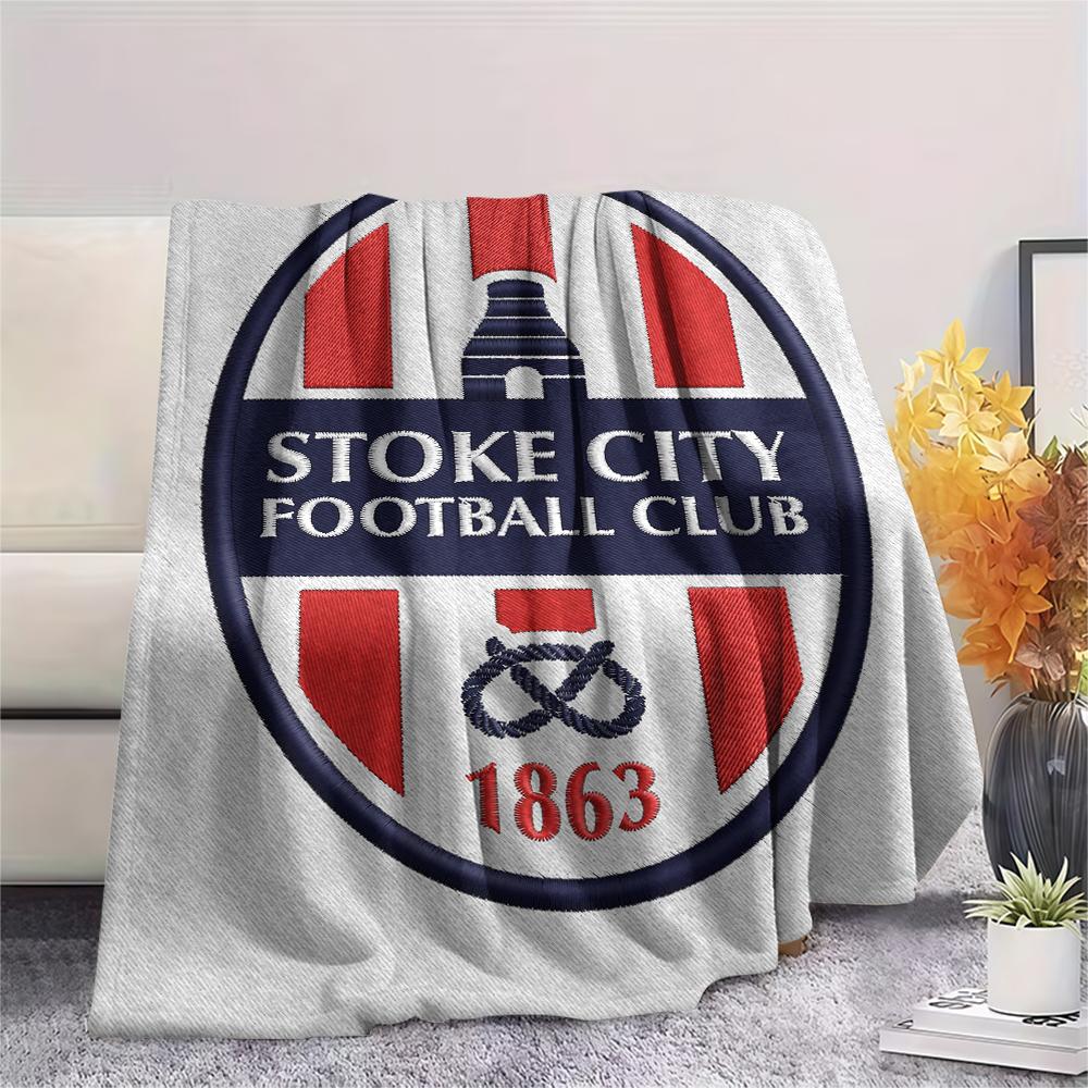 1 ΤΕΜ. Κουβέρτα Φανέλα με Εκτύπωση Stoke City FC, Υψηλής ποιότητας Άνετη για Όλες τις Εποχές, Διακόσμηση Σπιτιού, Ζεστασιά και Άνεση, Ιδανική για Χριστουγεννιάτικα Δώρα182