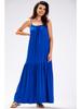 Übergroßes Sommer-Maxikleid mit Trägern, blau S/M