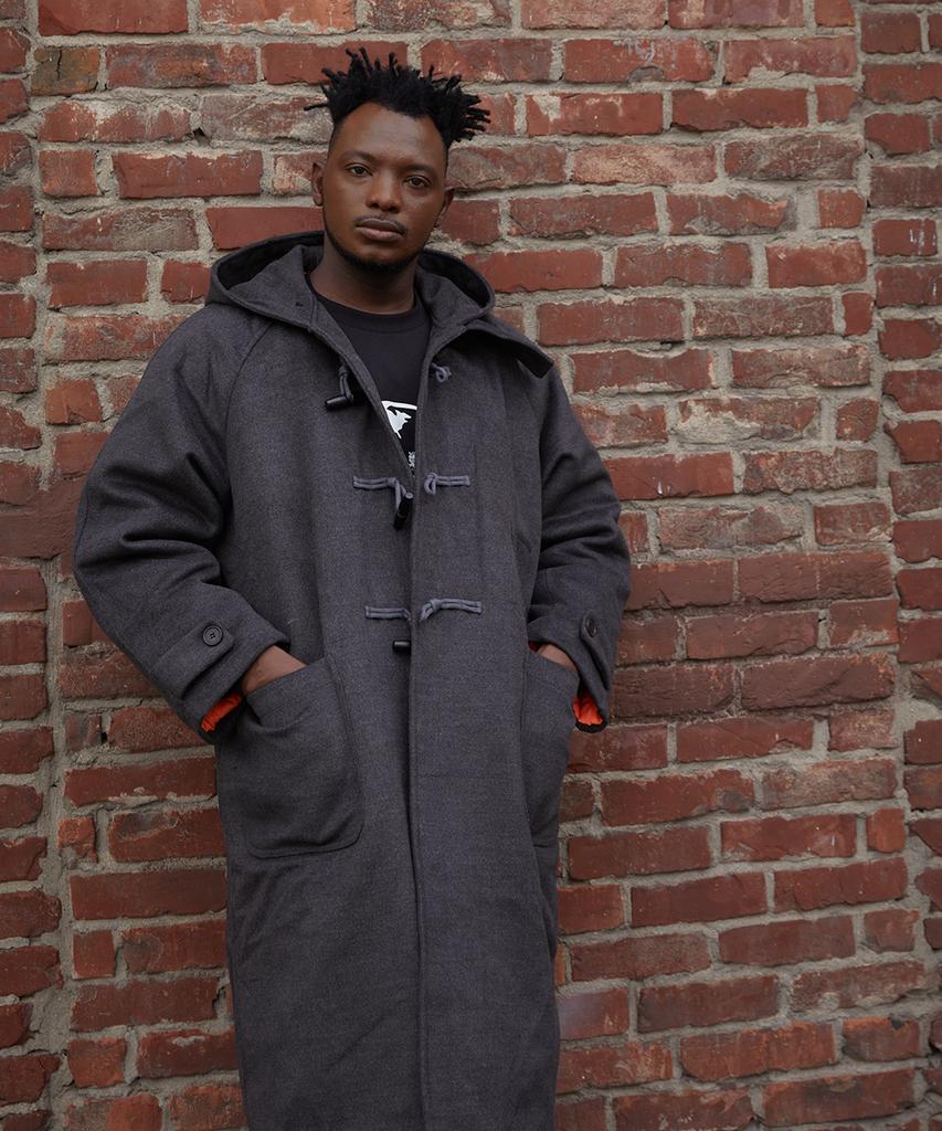 Zblack Oversized Duffle Coat Charcoal