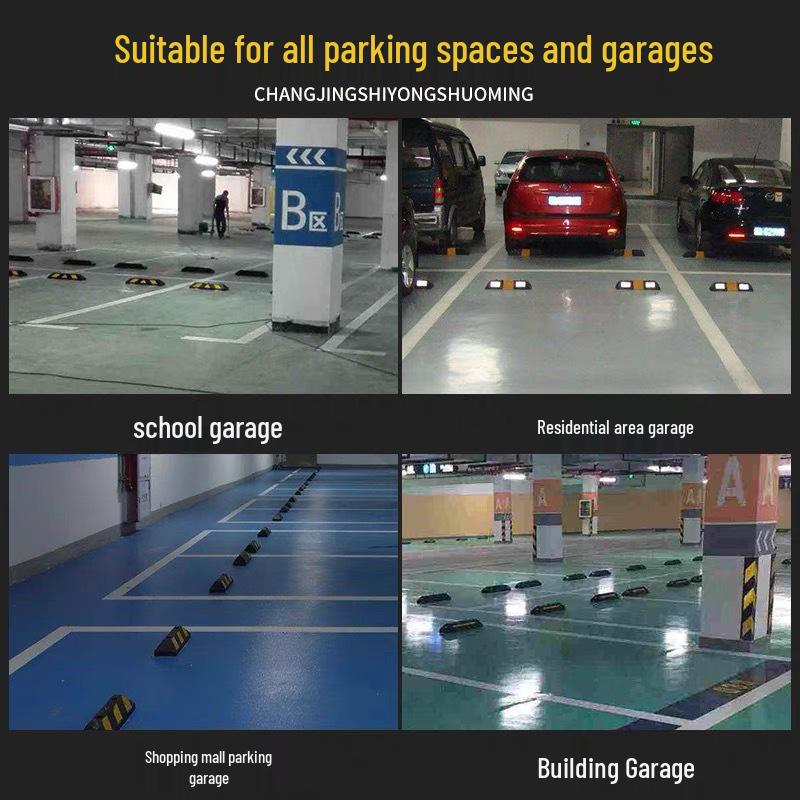 Rubber Wheel Stop: Large Car Reversing Anti-Collision Barrier & Locator
