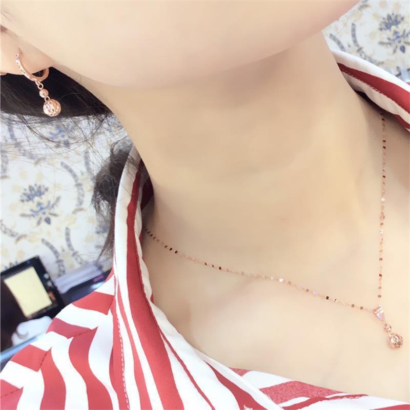 Exquisite Purple Gold-Plated Rose Gold Shiny Ball Earrings Women'S Fashion Korean Version Temperament Versatile High-End Colored Gold Ear Buckles