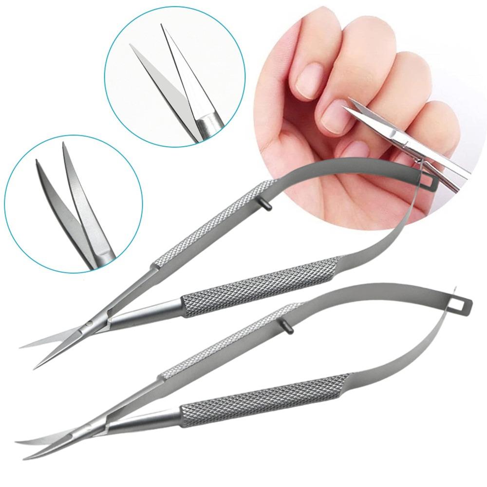 New Round Handle Stainless Steel Cuticle Nipper Pliers Dead Skin Remover Squeeze Straight Manicure Scissors Eyebrow Beauty Tools