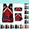 Set de Mochila Impermeable Stranger Things 3 Piezas Bolso Cruzado Estuche Incluidos