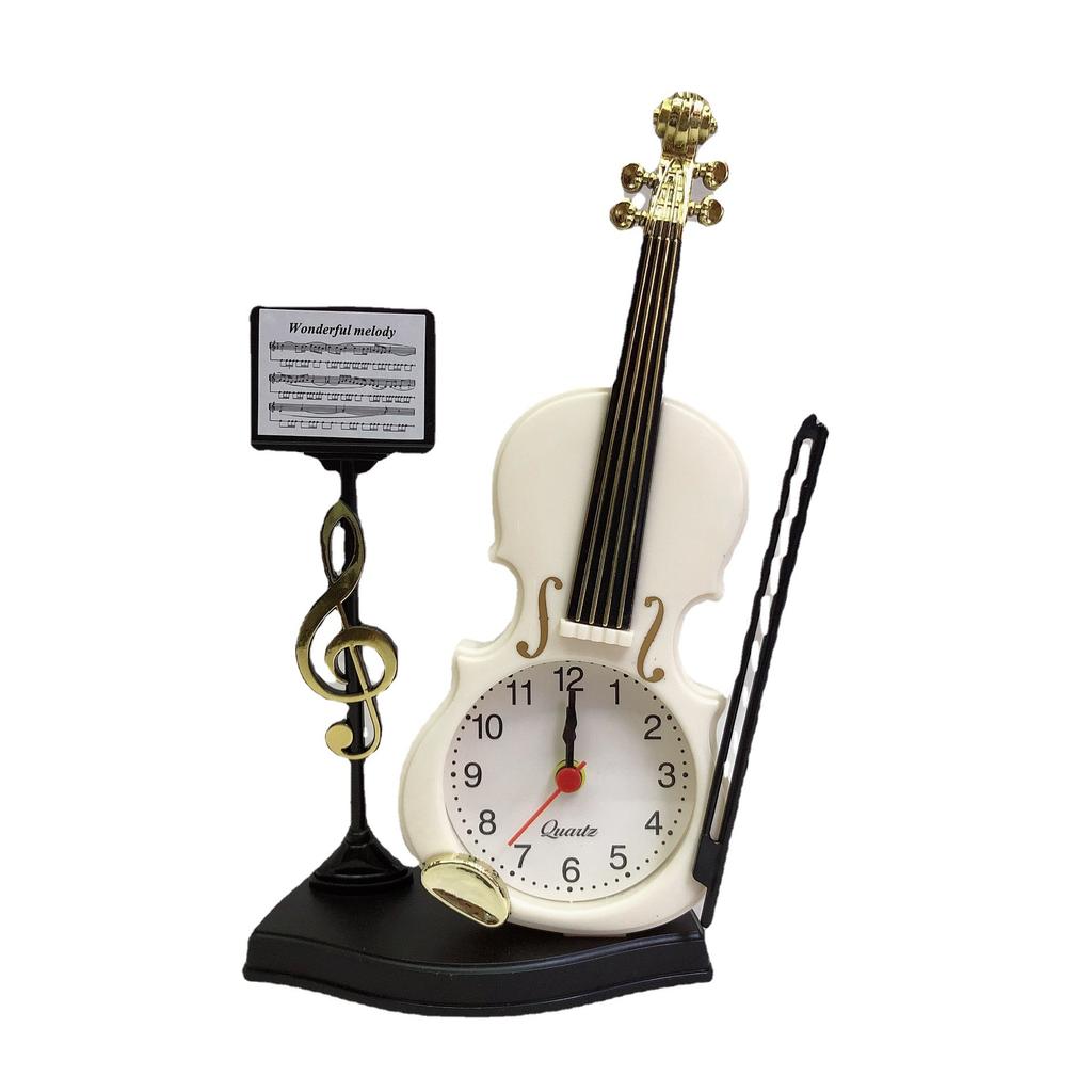 Personalized antique guitar instrument creative alarm clock, fashionable musical instrument styling pendulum clock