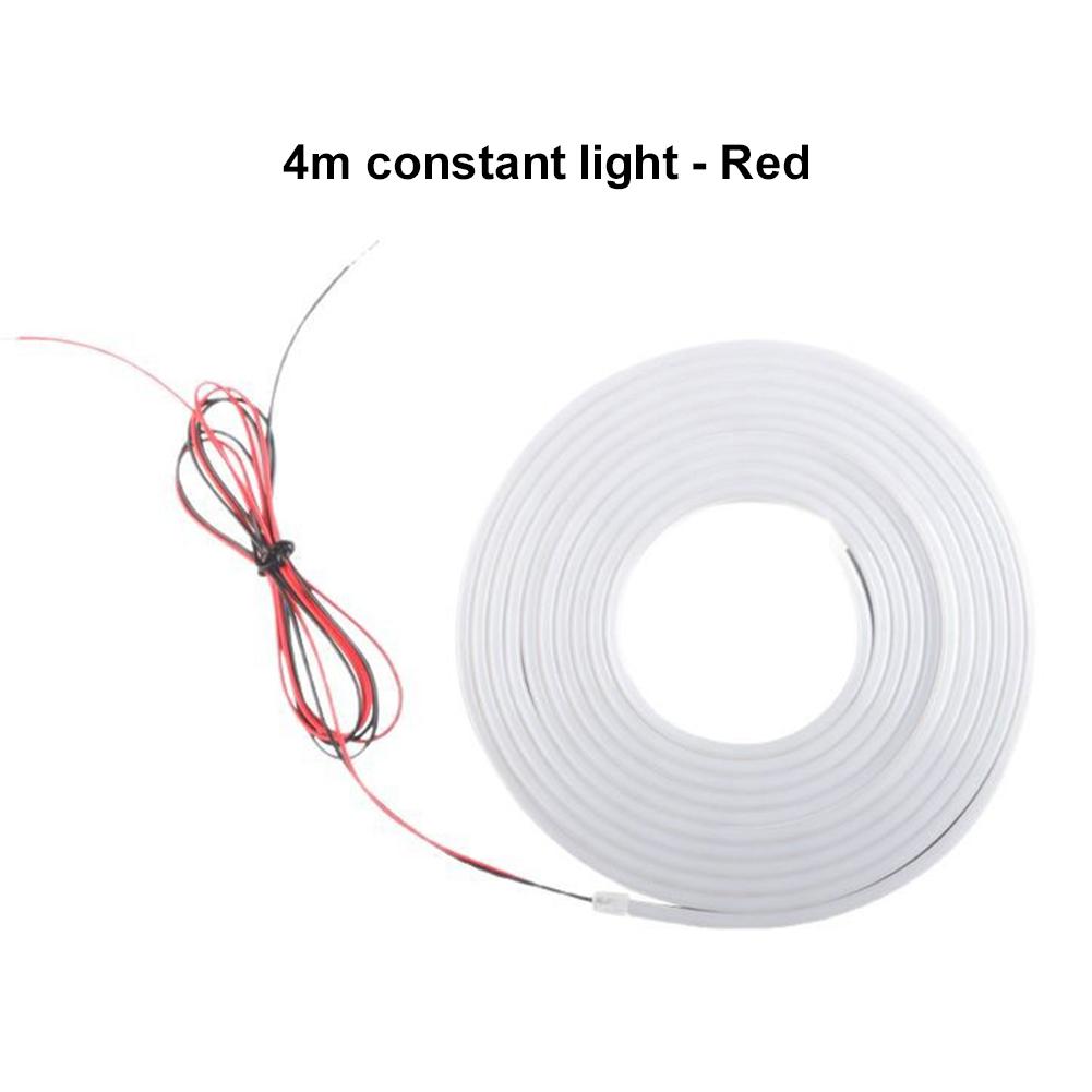 

4M LED Car Trunk Light Strip Waterproof Silicone Tail Box Ambient Light Decor DIY Flexible Ambient Light Strip Car Decor Lamp 4M&Constantly lit красный