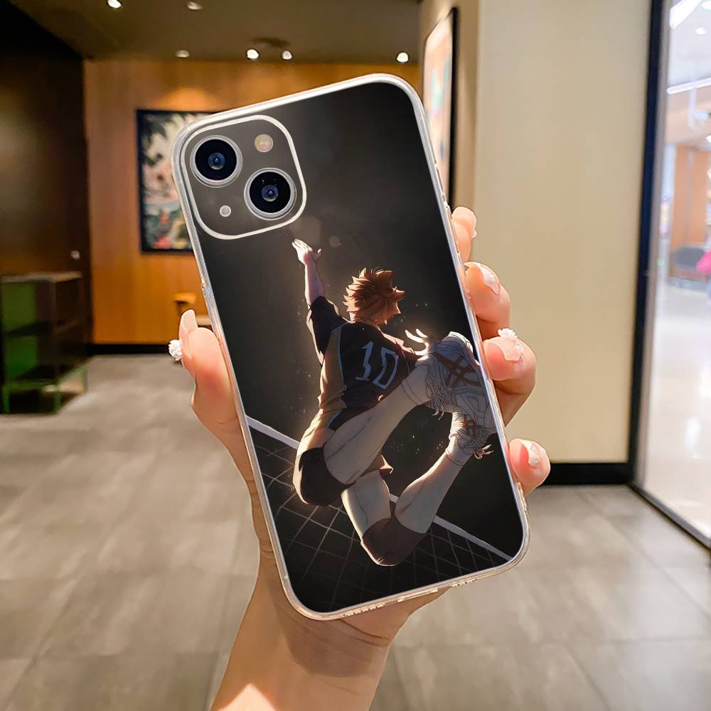 Shonen anime-H-Haikyu Phone Case For iPhone17,16,15,14,13,12,11 ,Pro Max, Plus Soft Silicone Transparent Cover