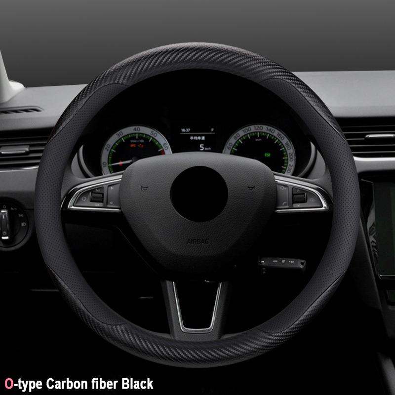 High Quality Leather Car Steering Wheel Cover Wrap for Skoda Octavia Rapid Superb Fabia Kodiaq Kamiq Anti-Slip Auto Accessories