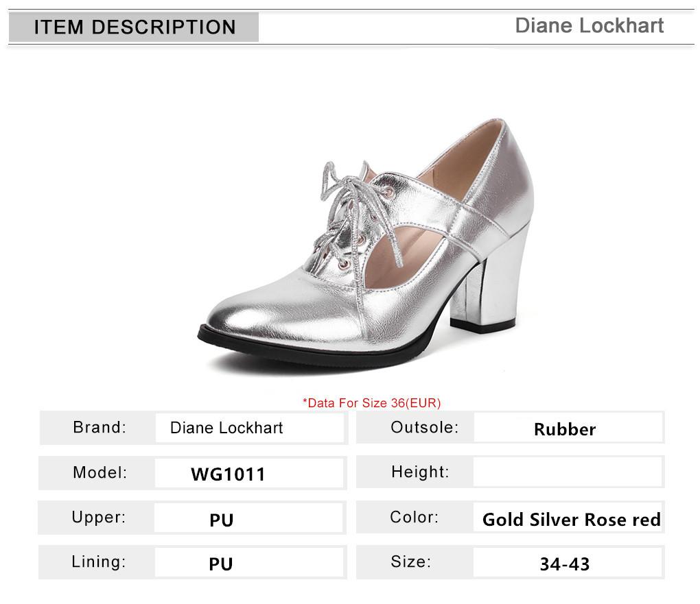 Fashion 2025 New Women Hollow Breathable Pumps Shallow Brogue Ladies Vintage Oxford Shoes Lace-Up Chunky High Heels Female Gold Silver