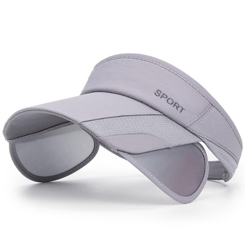 Unisex Draw Brim Visor Cap Extended Brim Adjustable Summer Suncreen Caps For Women Men Cycling Yoga Climbing Solid Color  Hat