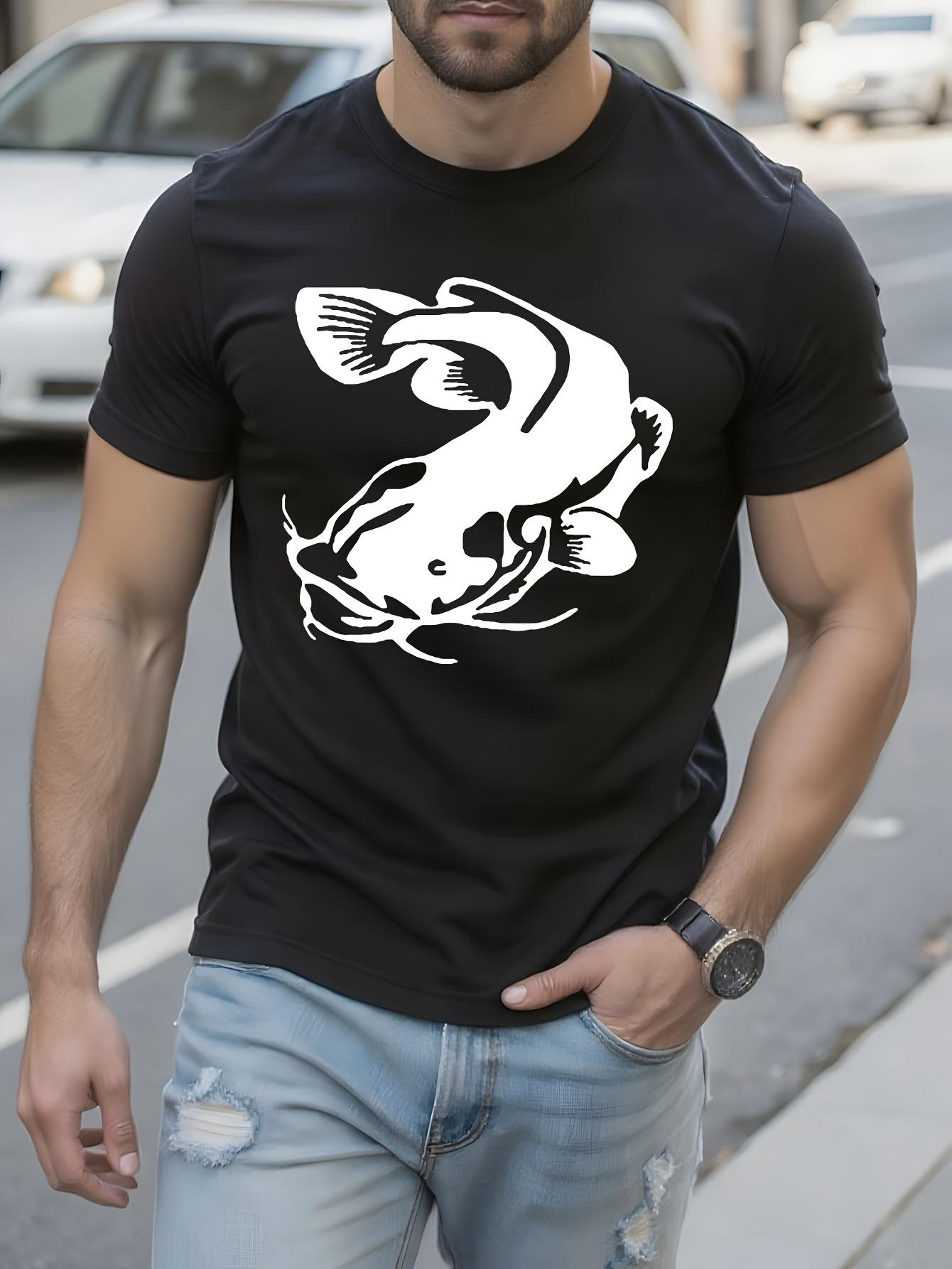 Black Cotton Fishing Catfish Graphic Tshirt Graphic Tshirt XXXXL