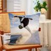 Snowboarding Sport Funny Pillow Case Antidustmite Pillowcase Invisible Zipper Silky Short Plush Sofa Cushion Cover