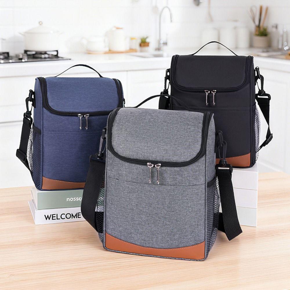 Large Capacity Insulated Cooler Bags Portable Insulated Lunch Bag  Office Worker