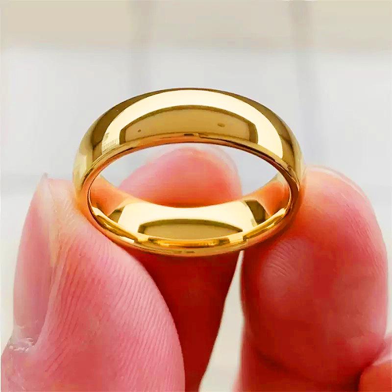 Korean-Style Smooth Loach Back Couple Rings - Simple Arc Design Finger Jewelry