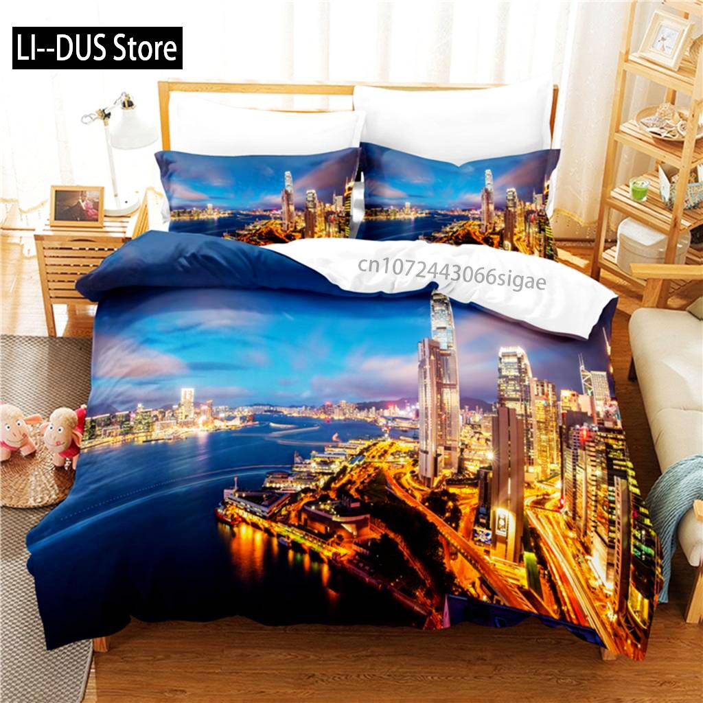 Seaside City Bedding Set Duvet Cover Set 3d Bedding Digital Printing Queen Size Bedding Set Fashion Design