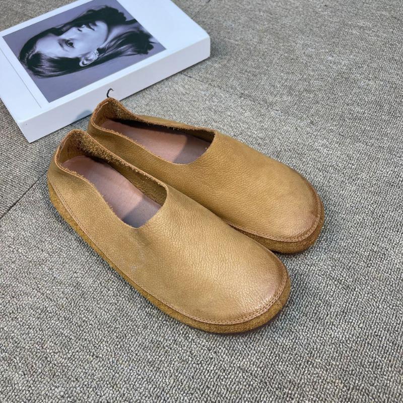 

Женские туфли из натуральной кожи, одинарные, на мягкой подошве и с мягким верхом, удобные туфли на плоской подошве, женская обувь в ретро-стиле 35 коричневый