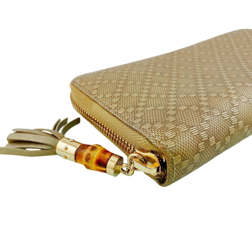 Gucci 224253 Bamboo Tassel Leather Diamante Purse Gold Leather Used