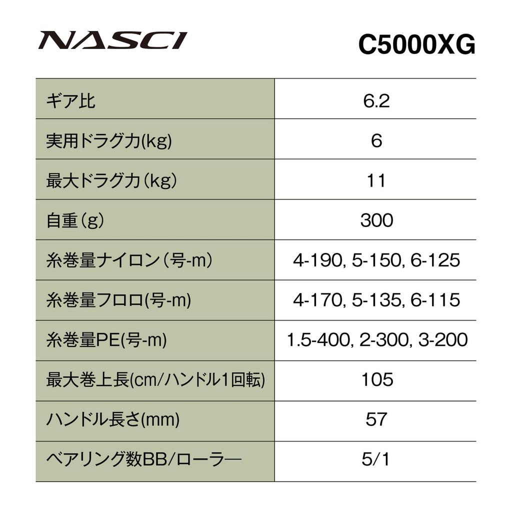 SHIMANO 26 Nasci C5000XG Spinnrolle