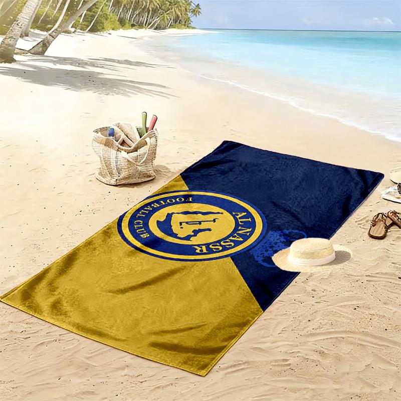 Al Nassr FC Print Beach Towel, Large Soft Quick Dry Towel for Beach Camping Swimming