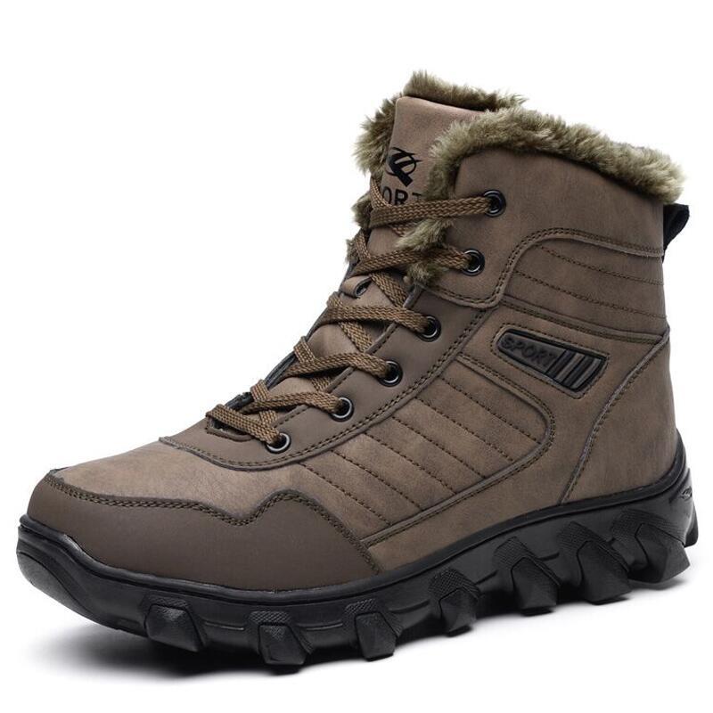 Snow boots winter warm velvet thickened high-top outdoor cotton shoes waterproof and non-slip large size cotton boots