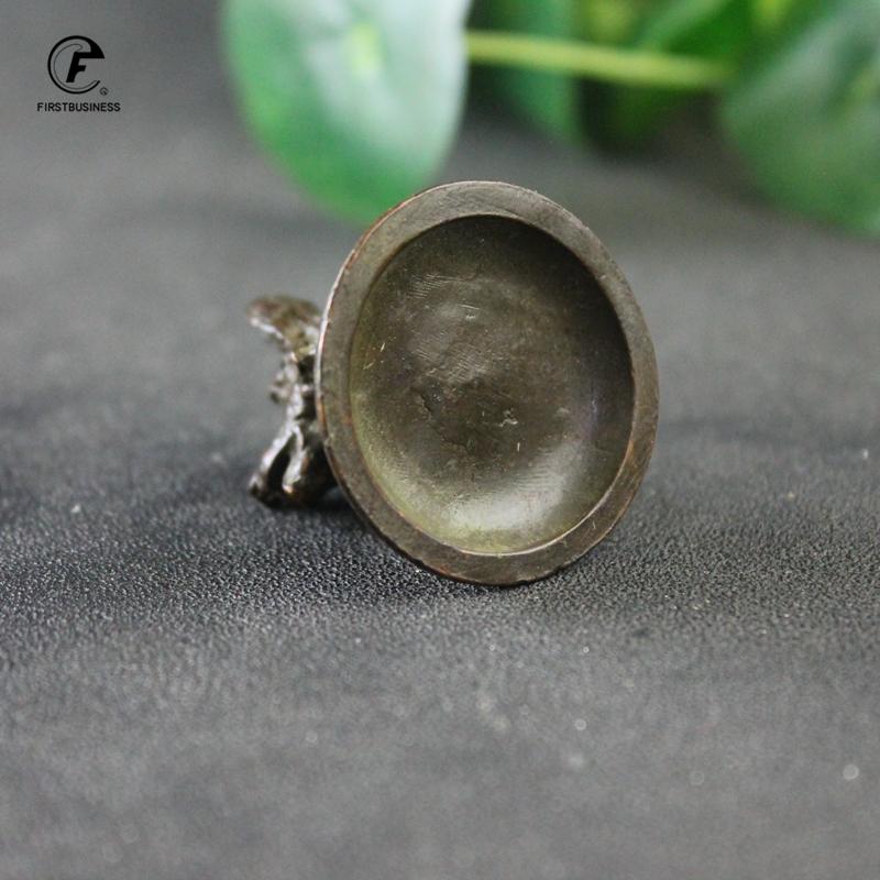 Antique Copper Dog Bust Small Statue Ornaments Vintage Metal Animal Figurines Desktop Decorations Accessories Home Decors Crafts