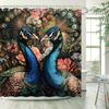 3D Peacock & Floral Shower Curtain - Waterproof, Mildew-Resistant With Exquisite Design For Elegant Bathroom Decor