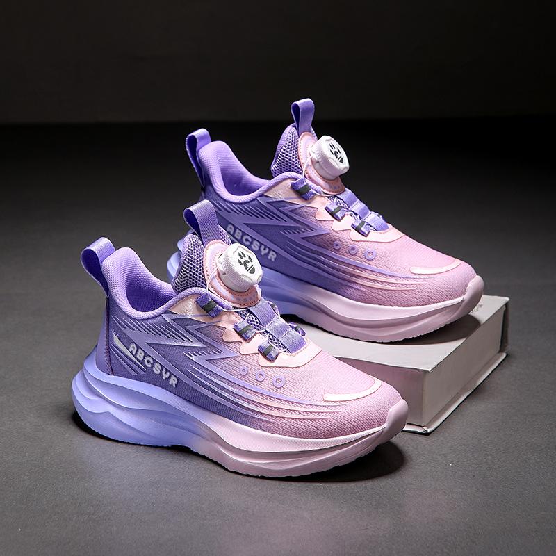 Children's sports shoes 2025 autumn boys mesh running shoes contrasting colors casual lightweight girls light running shoes gradual change shoes