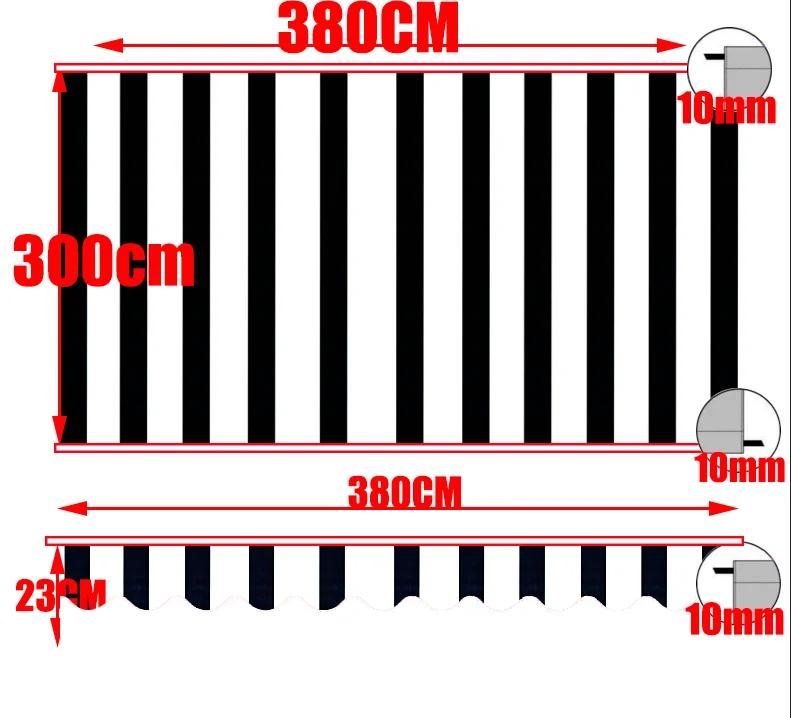 Retractable Awning Striped Outdoor awning folding arm awning high light fastness window balcony garden durable yellow and blue